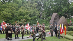 Uroczystości przy pomniku "Mokotów Walczący - 1944". Fot. PAP/R. Guz