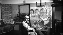 Alfons Karpiński w swojej pracowni. 1926 r. Fot. NAC
