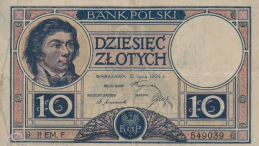 10 złotych z 1924 r. Źródło: Wikimedia Commons
