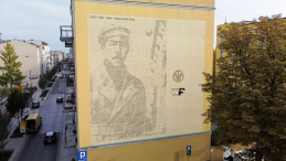 Mural poświęcony Janowi Kowalewskiemu przy ul. Nawrot 7 w Łodzi. Fot. PAP/G. Michałowski