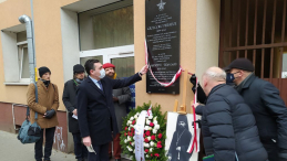 Odsłonięcie tablicy upamiętniającej św. Grzegorza Peradze w Warszawie. Fot. Paweł Tomczyk