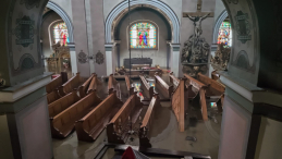 Wnętrze kościoła w Kłodzku. Fot. Facebook Prowincji św. Jadwigi Zakonu Braci Mniejszych