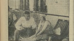 Na zdjęciu zdobiącym w 1936 roku wywiad Władysława Wasilewskiego pt. Grać mogę, pisać muszę śmieją się „Maurycowa hr. Potocka (Brydzyńska) i Zygmunt Nowakowski”, „Czas”, 9 lutego 1936 r. Źródło: Małopolska Biblioteka Cyfrowa.