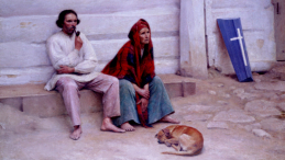 Aleksander Gierymski, Trumna chłopska, 1894-95, olej na płótnie. W zbiorach Muzeum Narodowego w Warszawie. Fot. PAP/meg/Reprodukcja Tomasz Prażmowski