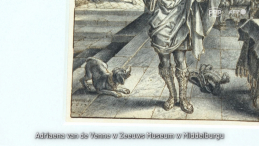 Szkic Adriaena van de Venne, który mógł być inspiracją dla Rembrandta przy pracy nad obrazem Straż nocna. Fot. PAP/AFP