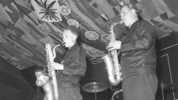 I Festiwal Muzyki Jazzowej, odbywający się w dniach 6–12 sierpnia. Na zdjęciu: m.in. Jerzy Milian (2L) i Jan Ptaszyn Wróblewski (C). Fot. PAP/Janusz Uklejewski