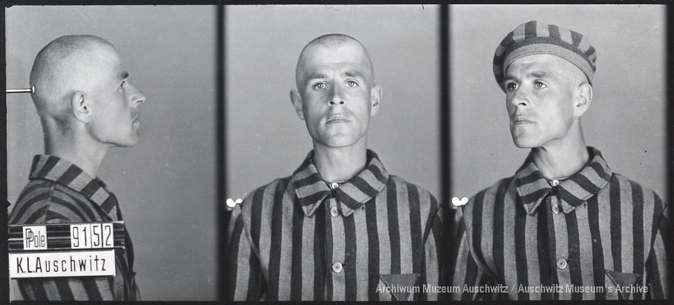 Józef Lepianka, fotografia wykonana przez obozowe gestapo. Źródło: Archiwum Muzeum Auschwitz