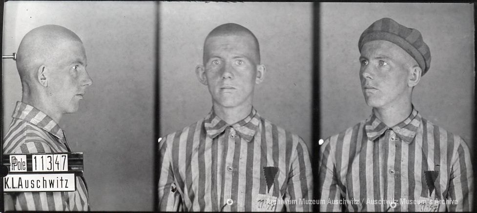 Edward Podolec, fotografia wykonana przez obozowe gestapo. Źródło: Archiwum Muzeum Auschwitz