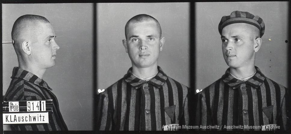 Bronisław Ujdak, fotografia wykonana przez obozowe gestapo. Źródło: Archiwum Muzeum Auschwitz