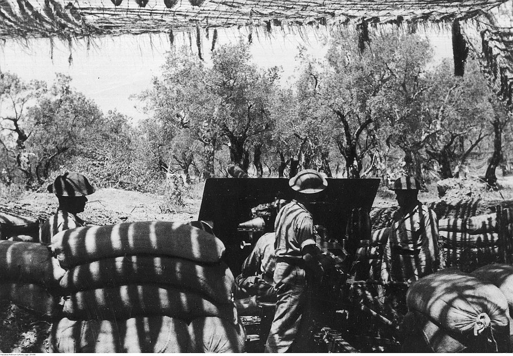 6. Pułk Artylerii Lekkiej 2. Korpusu Polskiego w bitwie o Monte Cassino. Fot. NAC