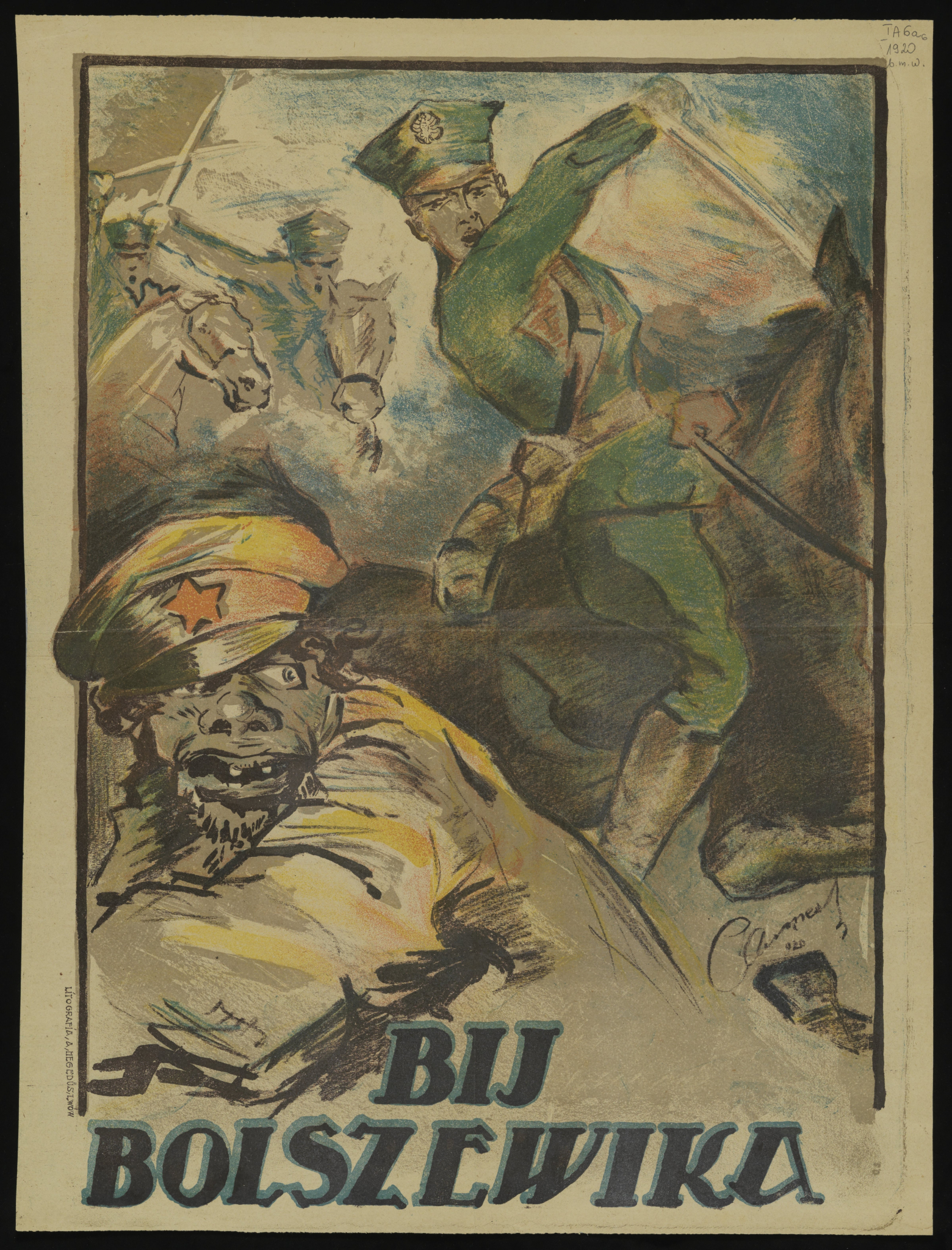 Polski plakat propagandowy z 1920 r. Źródło: Biblioteka Narodowa/Polona