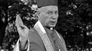 Prymas Polski kardynał Stefan Wyszyński. 1956 r. Fot. PAP/CAF