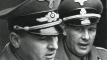 Gubernator Hans Frank oraz dowódca SS i policji w dystrykcie lubelskim Odilo Globocnik (z prawej). Fot. NAC
