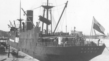 Statek s/s „Niemen” w porcie w Gdyni. 1932 r. Fot. NAC