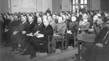 Ostatnia sesja KRN, podczas której przyjęto Plan Trzyletni. Warszawa, 21-23.09.1946 r. Fot. PAP/CAF/Polpress
