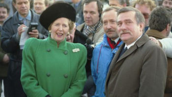 Margaret Thatcher i Lech Wałęsa. Fot. PAP/PAI/W. Kryński