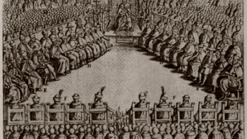 Sesja Sejmu na Zamku Królewskim w Warszawie. 1622 r. Źródło: Wikimedia Commons