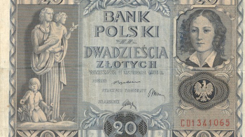 Banknot dwudziestozłotowy z 1936 r. Fot. Wikimedia Commons