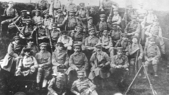 Członkowie Związku Strzeleckiego podczas ćwiczeń. Kraków, 1912 r. Fot. NAC 