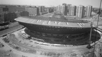 Budowa Spodka. 1969 r. Fot. PAP/CAF/K. Seko