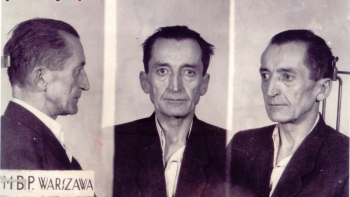 Gen. August Emil Fieldorf "Nil" - zdjęcie z aresztu MBP. 1950 r. Fot. Archiwum IPN
