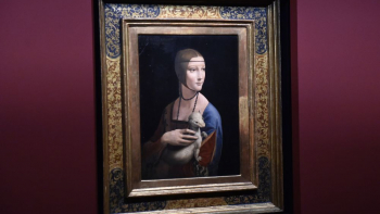"Dama z gronostajem" Leonarda da Vinci. Fot. PAP/J. Bednarczyk