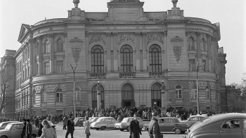 Marzec '68: na Politechnice Warszawskiej odbył się wiec poparcia dla studentów Uniwersytetu Warszawskiego. 09.03.1968. Fot. PAP/CAF/T. Zagoździński