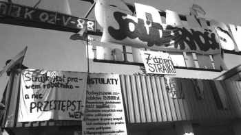 Siódmy dzień strajku w Stoczni Gdańskiej im. Lenina. 08.05.1988. Fot. PAP/CAF/S. Kraszewski