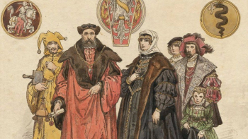 Zygmunt Stary i Bona Sforza z dworem - obraz Jana Matejki. Fot. www.bibliotekacyfrowa.pl. Źródło: Wikimedia Commons