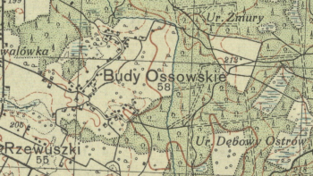 Budy Ossowskie na przedwojennej mapie. Źródło: CBN Polona