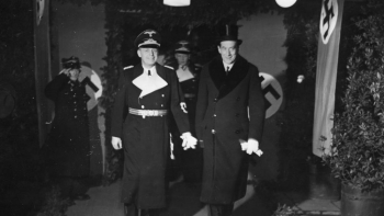 Minister spraw zagranicznych RP Józef Beck (P) i szef MSZ Niemiec Joachim von Ribbentrop. Warszawa, 25.01.1939. Fot. NAC