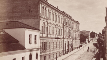 Hotel Polski i Teatr Ludwika w Kielcach. Ok. 1885 r. Źródło: CBN Polona