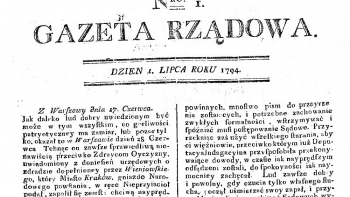 „Gazeta Rządowa” z 1 lipca 1794 r. Źródło: Wikimedia Commons