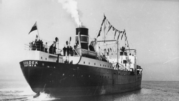 Statek Sołdek. 1949 r. Fot. PAP/Komorowski
