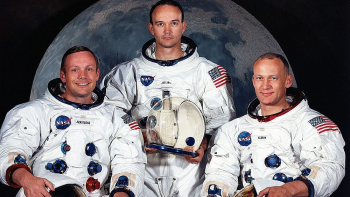 Załoga Apollo 11 - Neil Armstrong, Michael Collins i Edwin Aldrin. Fot. PAP/EPA/NASA