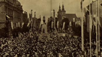 Odsłonięcie Pomnika Grunwaldzkiego w Krakowie. 15.07.1910. Źródło: CBN Polona
