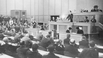 Sesja Rady i Nadzwyczajna sesja Zgromadzenia Ligi Narodów w Genewie. 1936 r. Fot. NAC