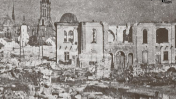 Ruiny Wielkiej Synagogi w Białymstoku. 1941 r. Źródło: Wikimedia Commons