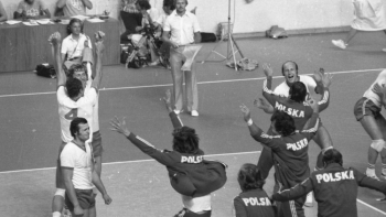 Igrzyska Olimpijskie w Montrealu w 1976 r. Mecz siatkówki Polska – ZSRS. Fot. PAP/Z. Matuszewski