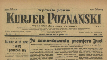 Numer „Kuriera Poznańskiego” z 31 grudnia 1933 r. Źródło: CBN Polona