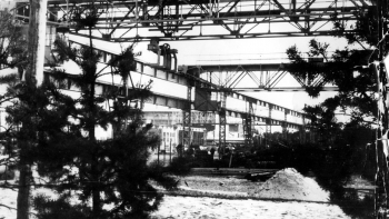 Fragment budowy huty w Stalowej Woli. 1939 r. Fot. NAC