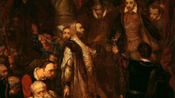 „Zabicie Wapowskiego w czasie koronacji Henryka Walezego” Jana Matejki. Źródło: Wikimedia Commons