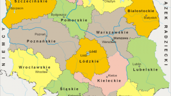 Granice województw przed reformą administracyjną 1950 r. Fot. domena publiczna