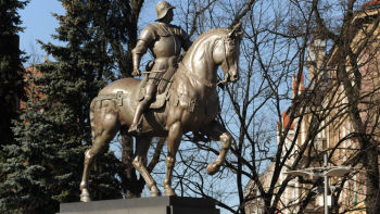 Kopia weneckiego pomnika Bartolomea Colleoniego w Szczecinie. Fot. PAP/Marcin Bielecki