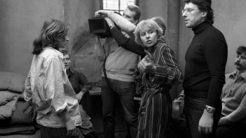 Krystyna Janda i Anna Romantowska na planie filmu Przesłuchanie Ryszarda Bugajskiego. Fot. PAP/Witold Rozmysłowicz