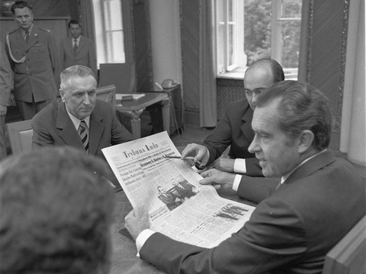 Spotkanie z prezydentem Nixonem. Warszawa 1972 rok. Fot. PAP/Jan Morek