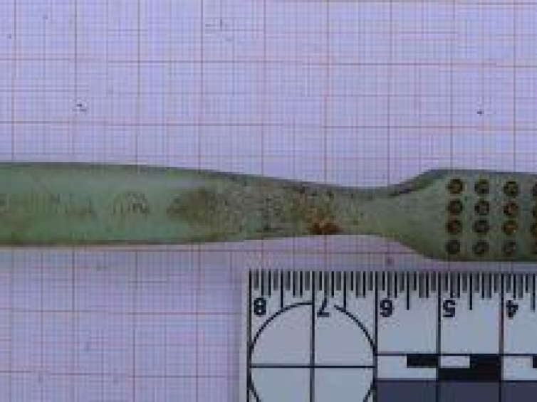 Szczoteczka do zębów odnaleziona na terenie byłego obozu w Falstad. Fot. Falstad Project