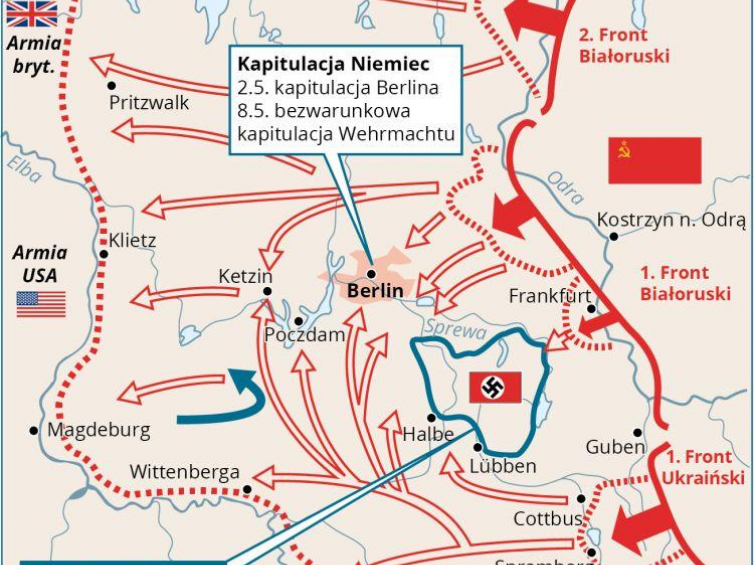 Operacja berlińska 1945. Źródło: PAP Infografika/DPA