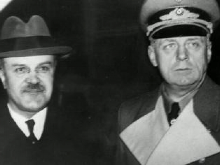 Wiaczesław Mołotow i Joachim von Ribbentrop. Berlin, listopad 1939 r. Fot. NAC
