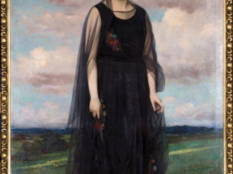 Alfred Schwarz, 'Portret Izy Marii Poznańskiej', 1919, olej, płótno, własność Muzeum Polskiego w Rapperswilu. Źródło:  Muzeum Miasta Łodzi